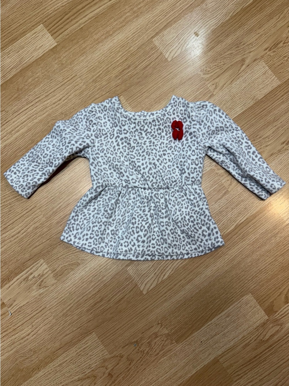 Child of Mine Carter’s 18M Gray Leopard Peplum Fleece Tunic Long Sleeve Top